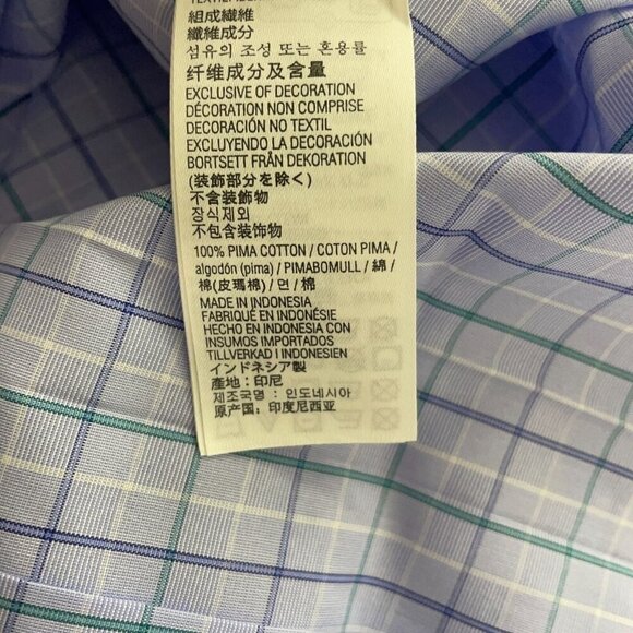 NEW Kirkland Signature Mens 16x32/33 Traditional Fit Non-Iron Dress Shirt Blue - Picture 4 of 5